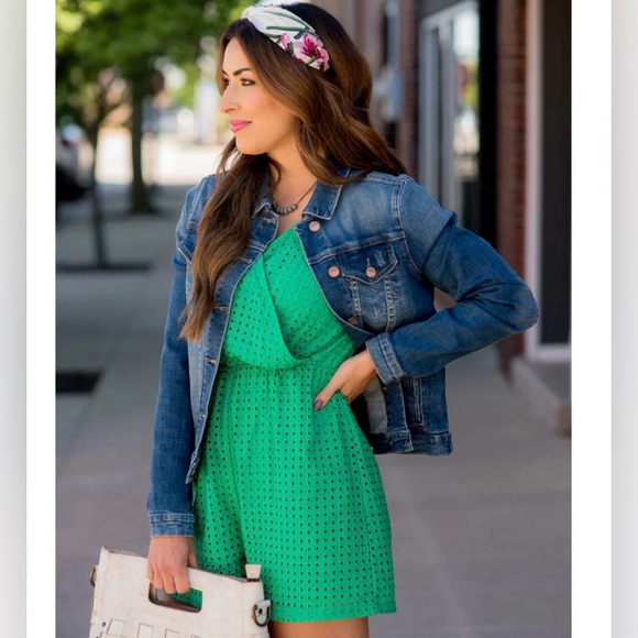 Betsey’s Boutique Dresses & Skirts - New ~ Betsey’s Boutique Green Eyelet Romper Size XL